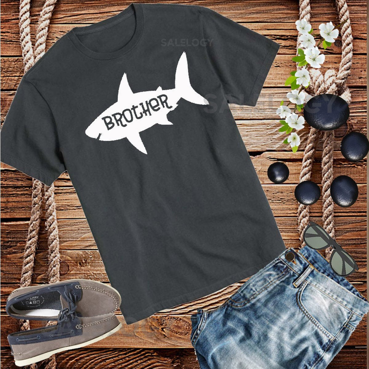 Custom Brother Shark Brother Shark Shirt Cute Brother Family Shark T-Shirt Announcement Shirt Birthday Party Birthday Event Tee Shirt_234