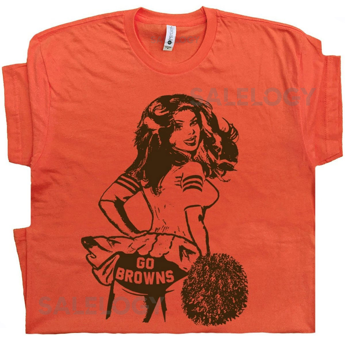 Go Browns T Shirt Vintage Football Shirt for Women Men Ladies Retro Browns Cheerleader Tee Cool Graphic T Shirt Alternative Jersey Logo_483
