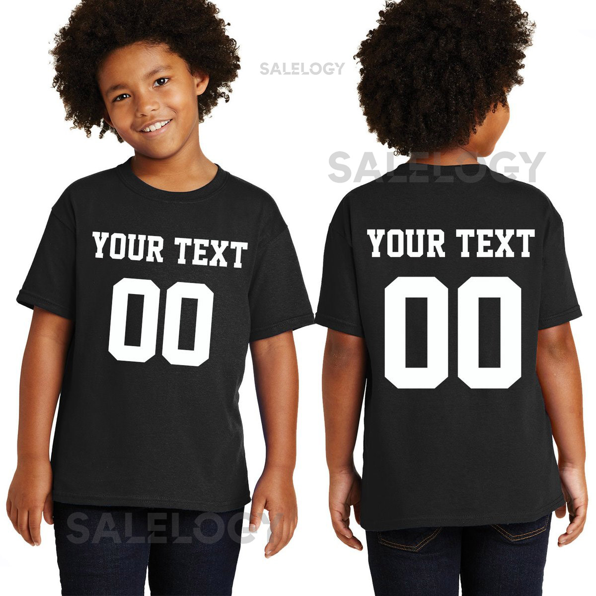 Personalized Youth Short Sleeves T-Shirt Front Back Custom Name Number Sport Style T-shirt For Youth Pull On closure Graphic Tees_806