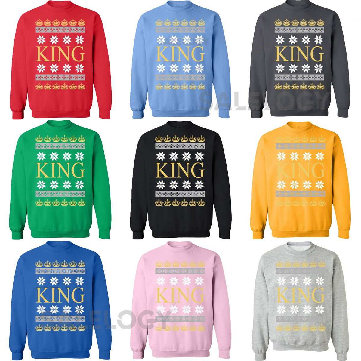 KING Christmas Design Ugly Christmas Sweater Christmas Sweatshirt Funny Xmas Sweater Sweatshirt CREWNECK_73
