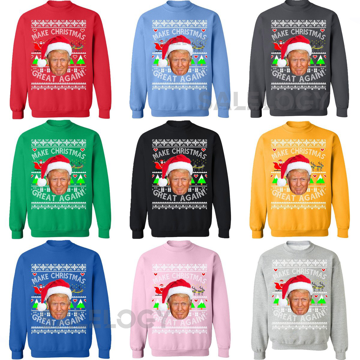 Make Christmas Great Again Full Ugly Christmas Sweater Trump Christmas Sweatshirt Funny Xmas Sweater Sweatshirt CREWNECK_82