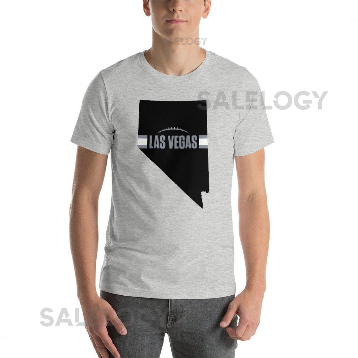 Las Vegas Football Nevada Outline Short-Sleeve Unisex T-Shirt Black Design_457