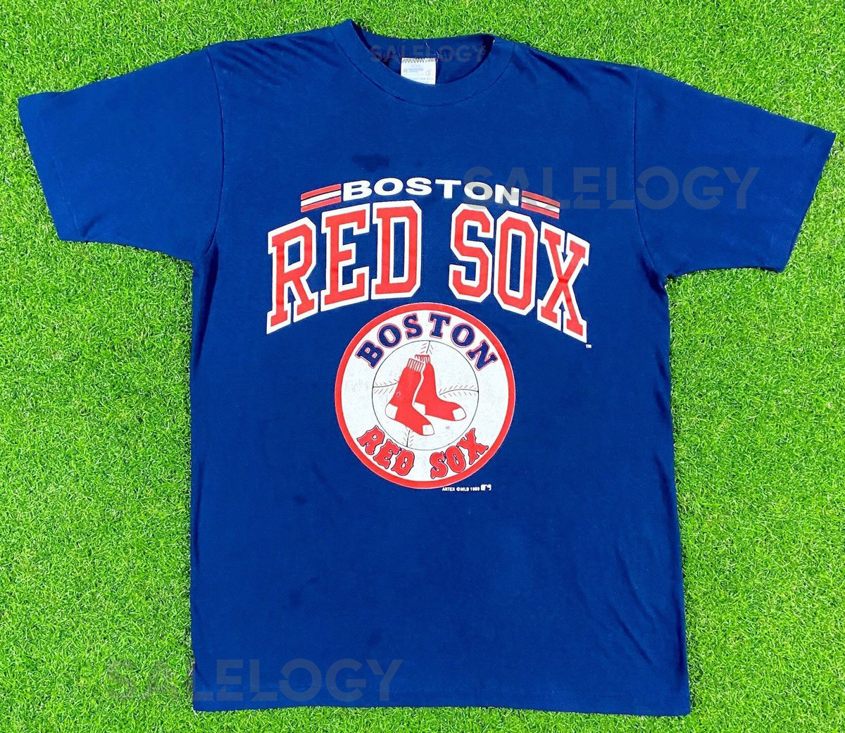 Vintage Boston Red Sox Spell Out T Shirt Tee Artex Small Made USA MLB Baseball Stadium 1980's 80s_675