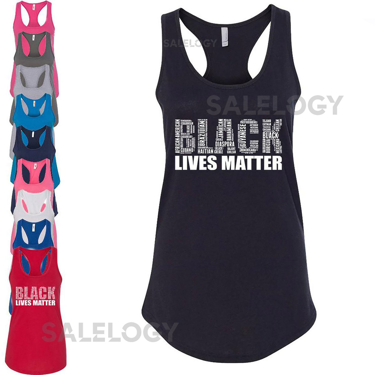Black Lives Matter Multi Colors WOMEN Vintage Letters TANK TOP Woman Tank Top_103