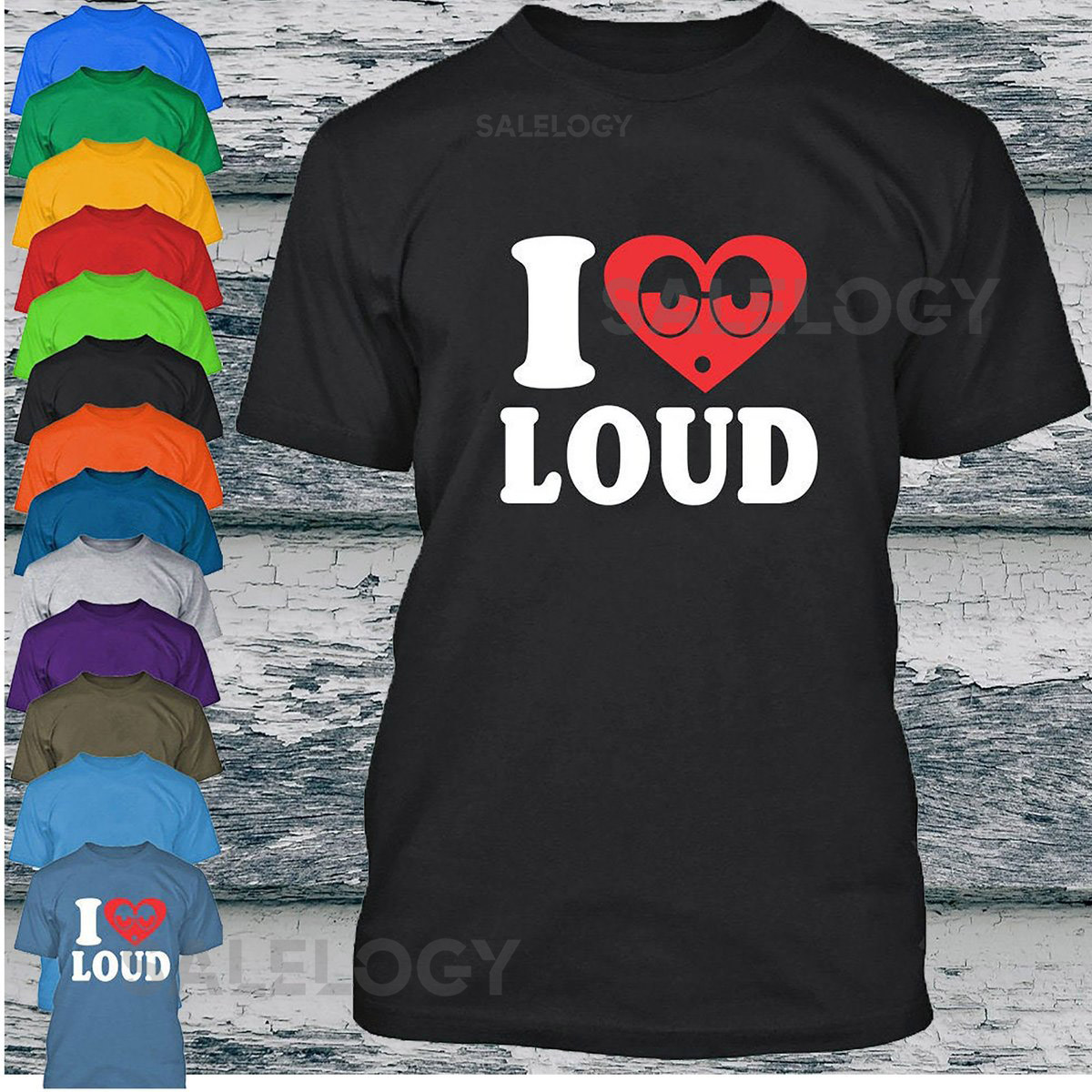 I Love Loud Men Short Sleeve T-shirt Funny Party Multi-color T-shirt Hip Hop T-shirt Valentine's Day Birthday Gift Soft Comfortable_509