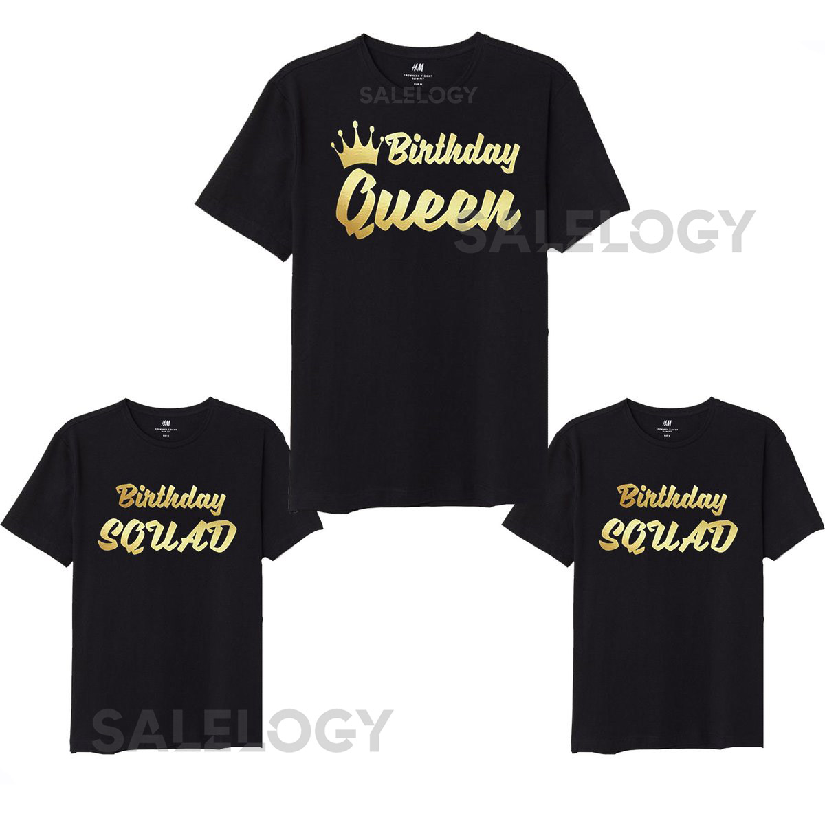 Birthday Queen Squad T-shirt Short Sleeves T-shirt Squad Tee Gold Crown Birthday Queen Tee Soft Comfortable Best Birthday Gift_101