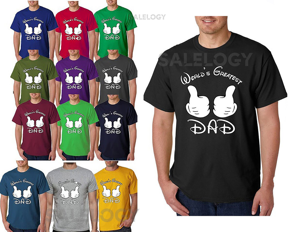 World's Greatest Dad Cartoon Hands Short Sleeve T-shirt Soft Comfortable Printed T-shirt Father's Day Gift for Him Birthday Gift_1231
