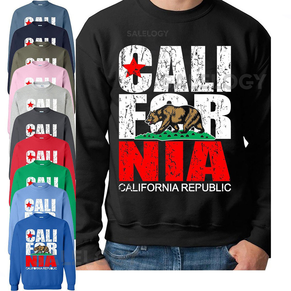 California Republic Unisex Crewneck Sweatshirt California Bear Printed Sweatshirt Soft Comfortable Gift for Him Her Birthday Gift_15