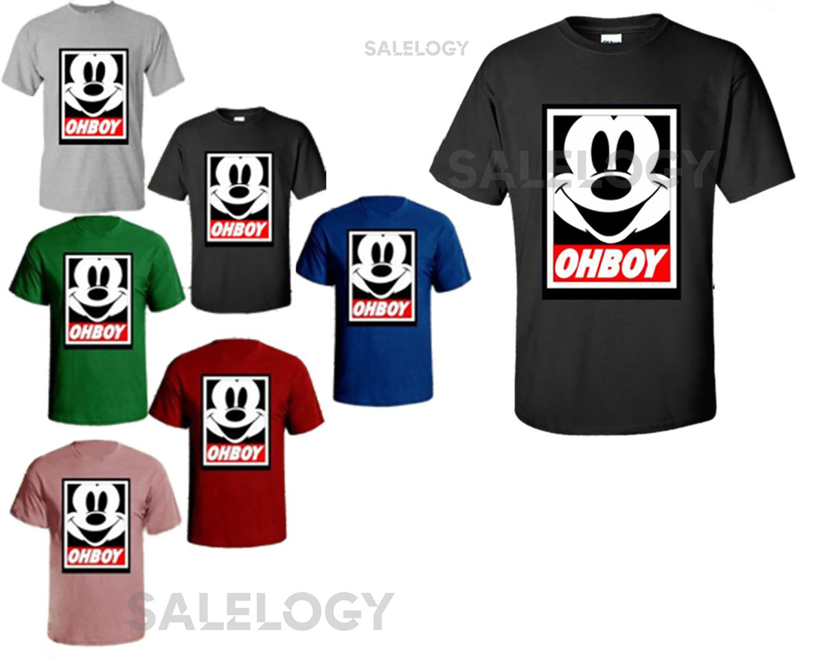 Oh Boy Funny Inspired Obey Short Sleeve Men T-Shirt Obey Parody Oh Boy Graffiti Shirt Jumper Disobey Obey_764
