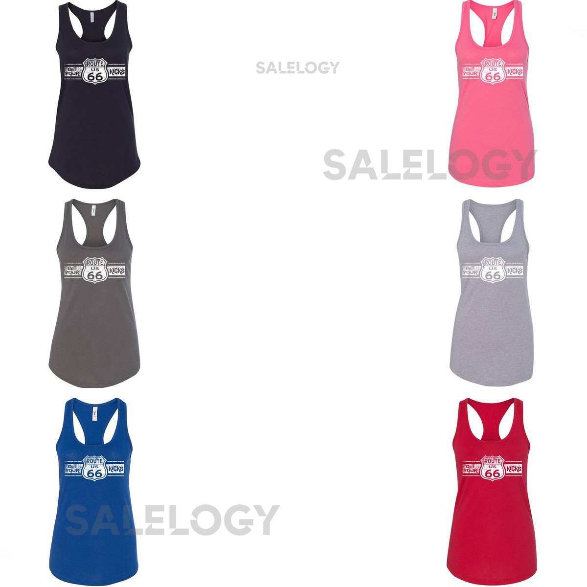 Route 66 Lady TANK TOP Route Us 66 Get Your Kick Tee Tank Top_894