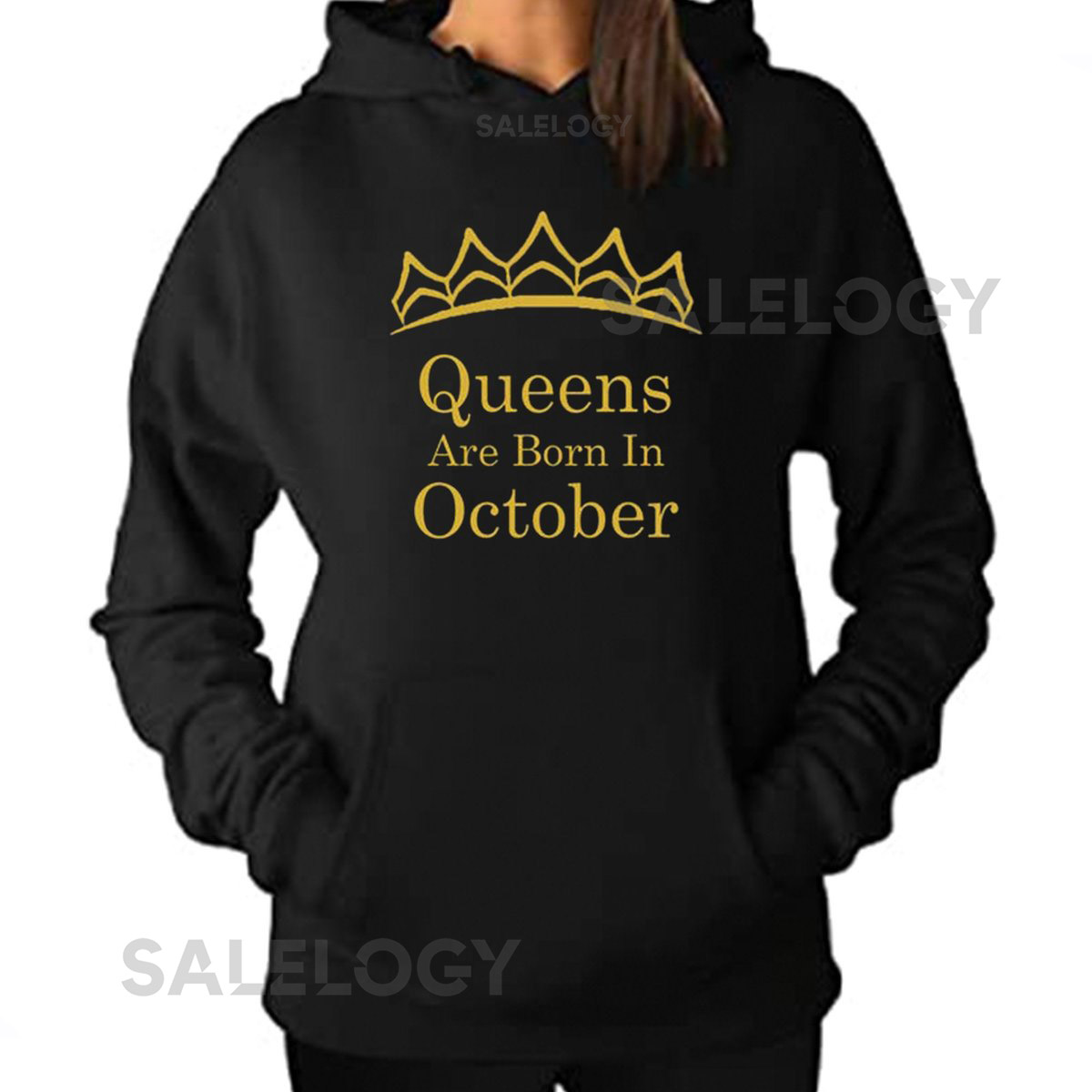 Tiara Queens Are Born In OCTOBER HOODIE Sweatshirt Best Birthday GOLD Logo Queen Hoodie Sweater_131
