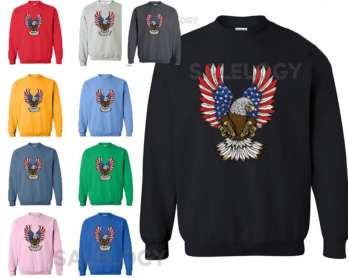 American Eagle Flag CREWNECK Sweatshirt American Flag Eagle USA Sweatshirt_3