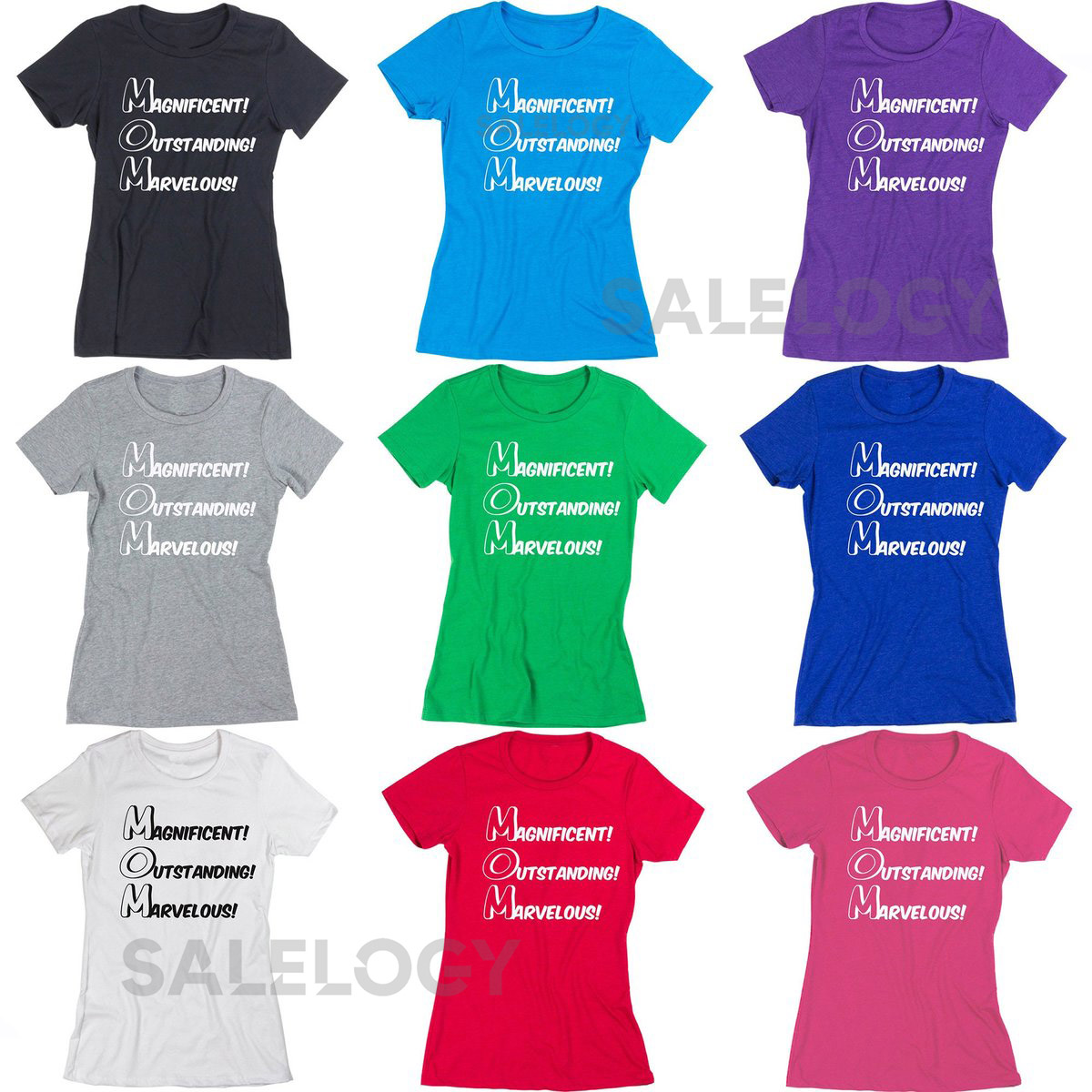 MOM Tshirt Magnificent Outstanding Marvelous Short Sleeve Mothers Day Tee Shirts_689