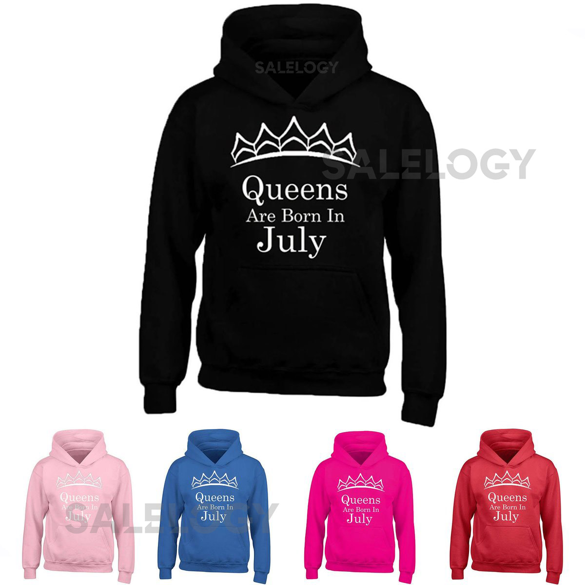Tiara Queens Are Born In JULY HOODIE Sweatshirt Best Birthday WHITE Logo Queen Hoodie Sweater_126