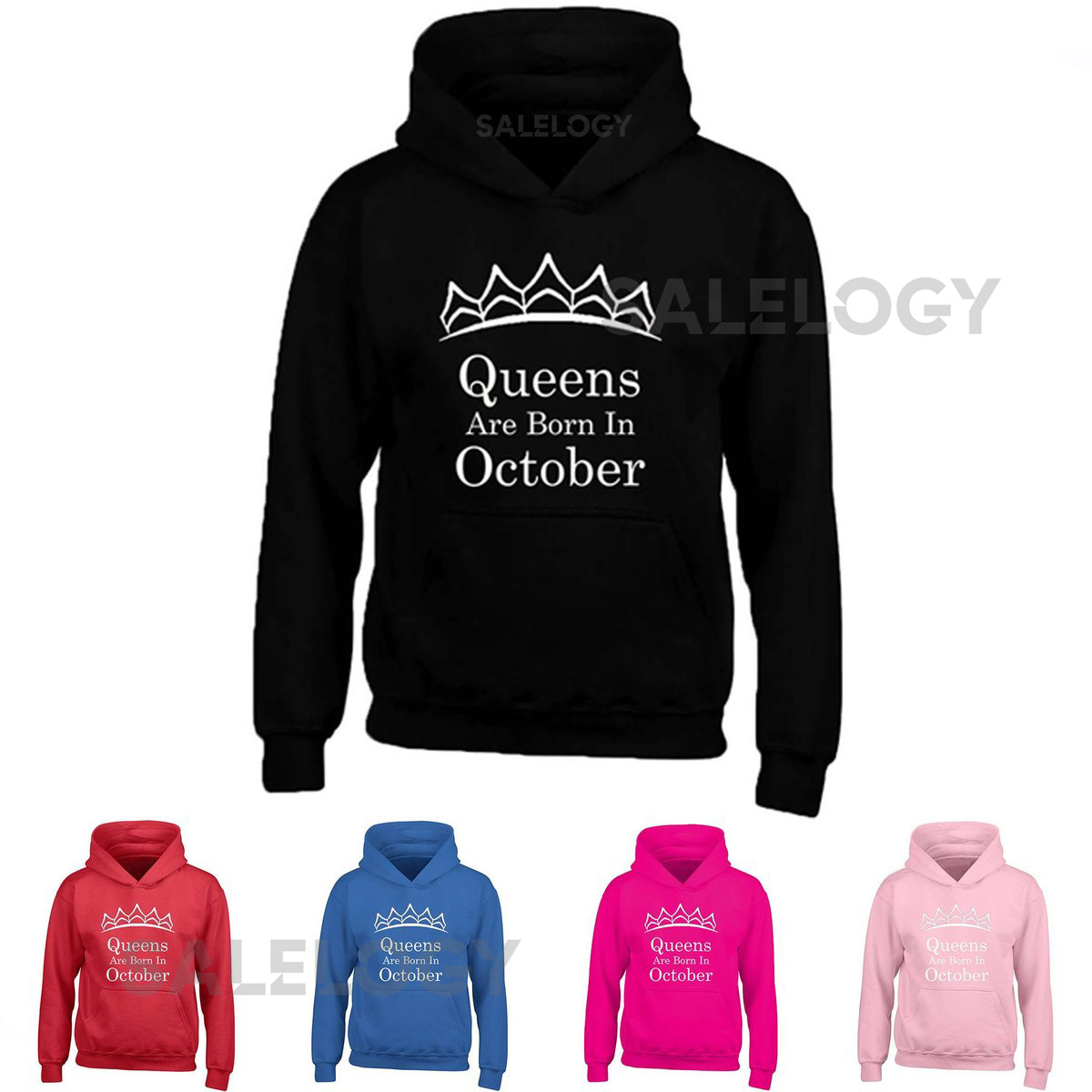 Tiara Queens Are Born In OCTOBER HOODIE Sweatshirt Best Birthday WHITE Logo Queen Hoodie Sweater_132