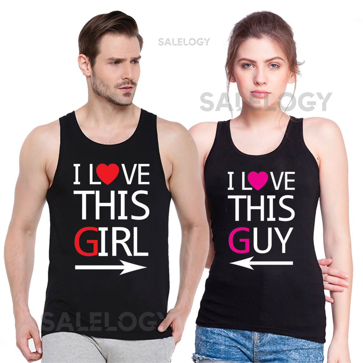Unisex COUPLE Tank TOP I Love This Girl Guy Couple Tank TOP I Love This Guy Couple Matching Funny Love Heart Tee Tank Tops_1162