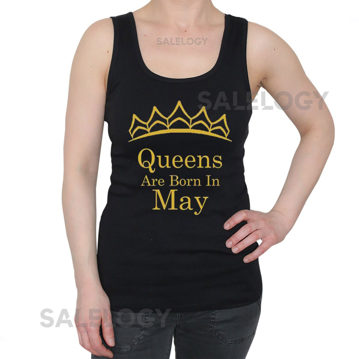 Tiara Queens Are Born In JUNE Tank Top Lady Best Birthday Tee Tank Top GOLD Logo Queen Tank Top_1124