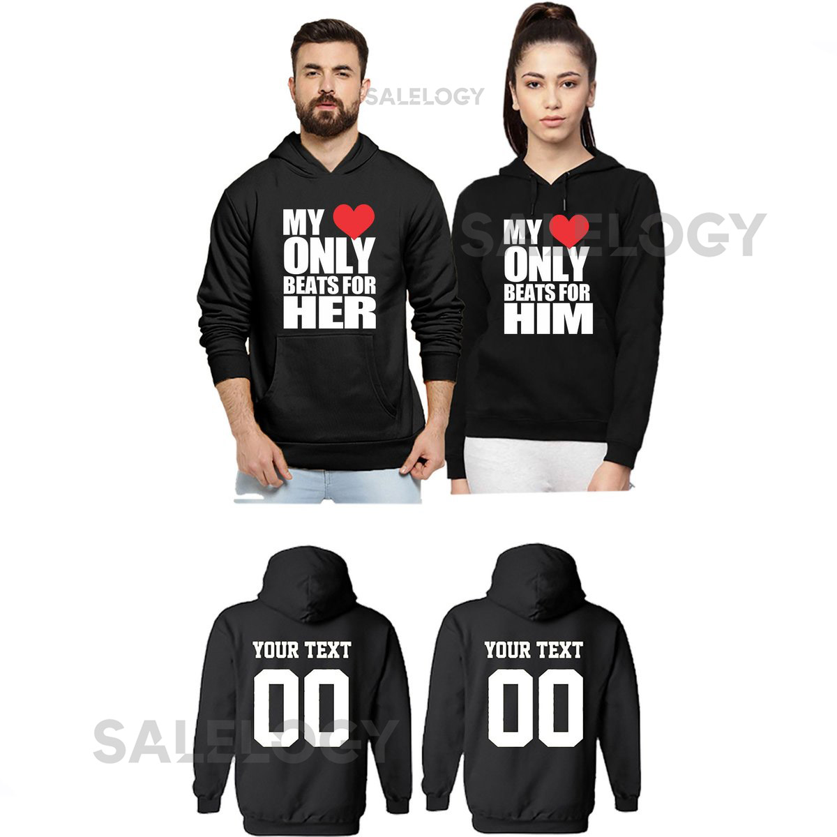 My Heart Only Beat For Him Her Unisex Custom Couple Matching HOODIE Valentines Day Gift Couple Sweatshirts_103