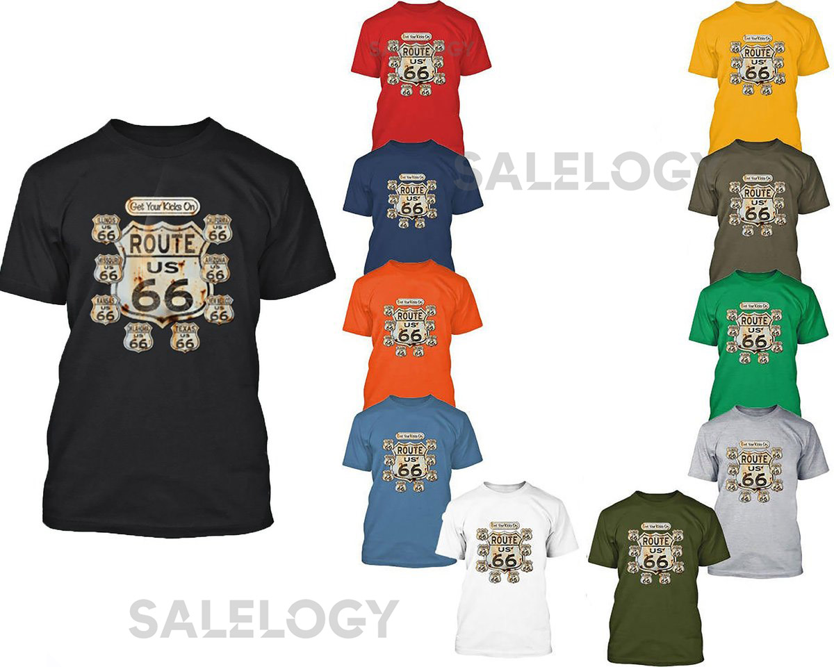 Wings Route 66 Short Sleeve Women T-Shirt Graphic Printed T-Shirt Kick On Route 66 Shirt Party Tee Unique T-Shirt Birthday Gift_1226