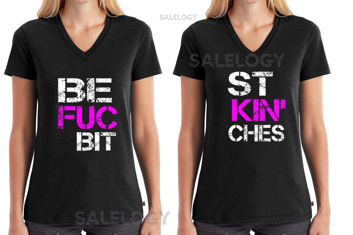 Best Friends Forever Deep V-Neck Short Sleeve T Shirt Tank Best Fucking Friend Tee Couple Best Friends Tshirt Best Friends_80