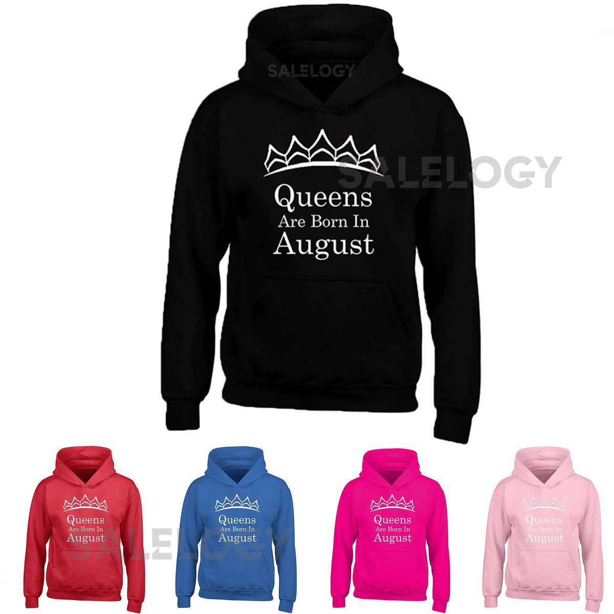 Tiara Queens Are Born In AUGUST HOODIE Sweatshirt Best Birthday WHITE Logo Queen Hoodie Sweater_123