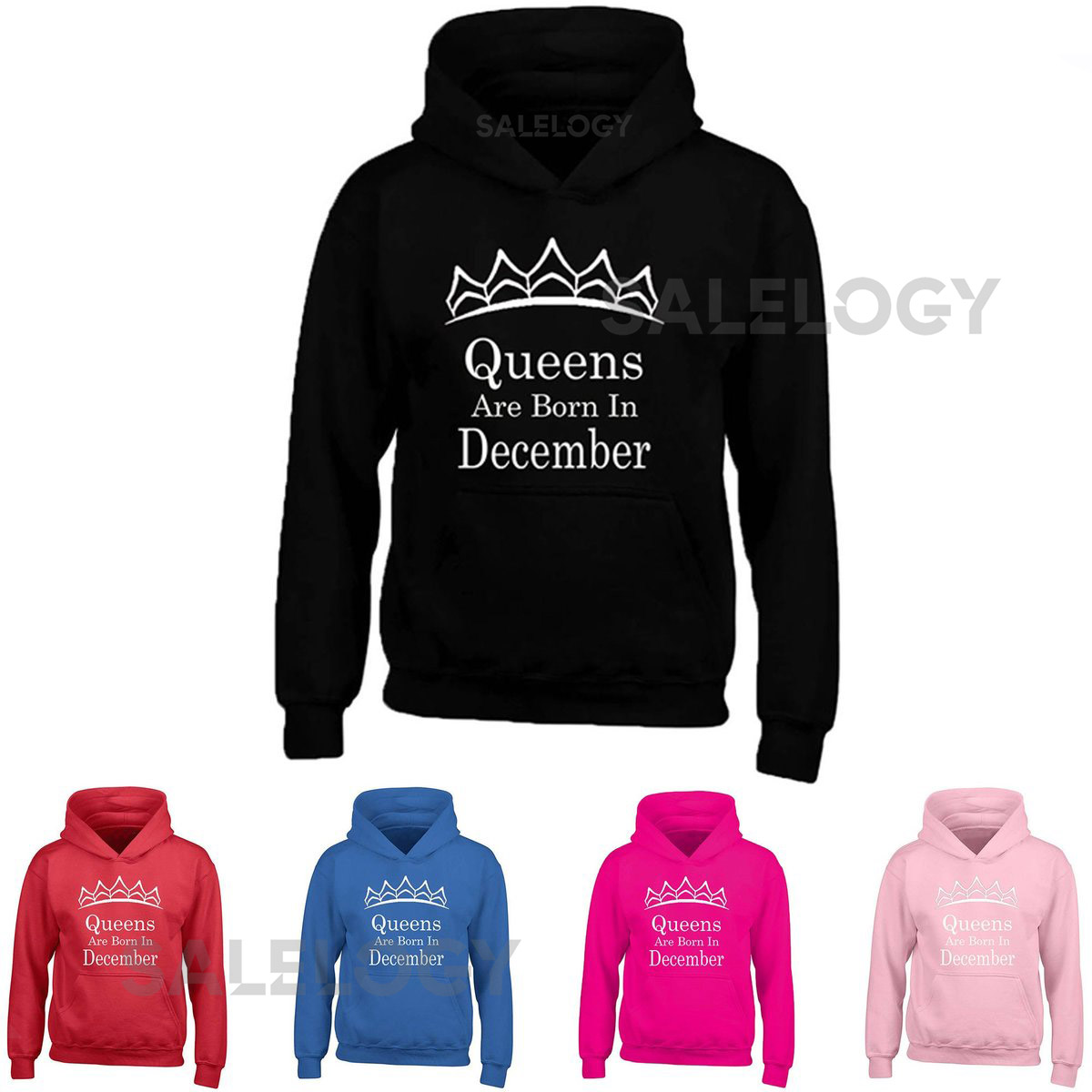 Tiara Queens Are Born In DECEMBER HOODIE Sweatshirt Best Birthday WHITE Logo Queen Hoodie Sweater_124