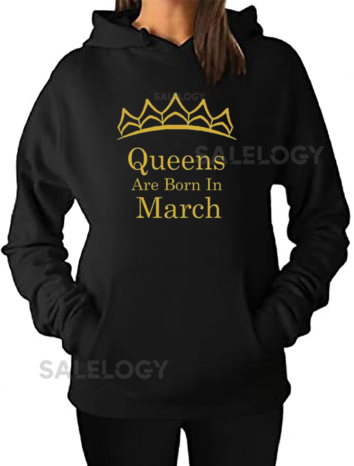 Tiara Queens Are Born In MARCH HOODIE Sweatshirt Best Birthday GOLD Logo Queen Hoodie Sweater_128