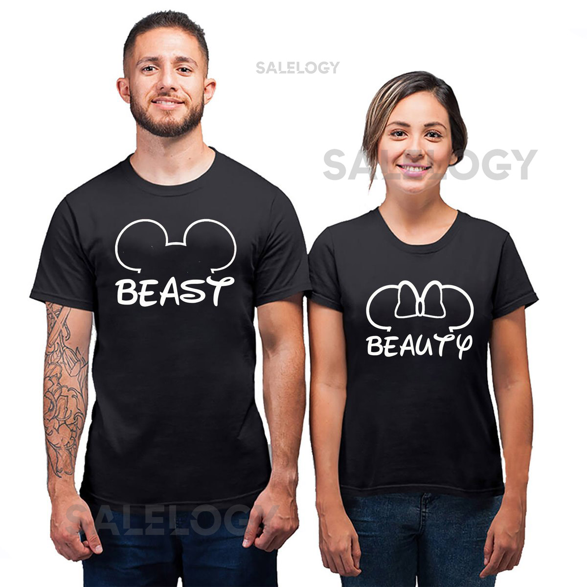 Beast Beauty Mouse Ears Unisex Couple TSHIRT Couple Tee Shirt Cartoon Beast Beauty Shirt_71