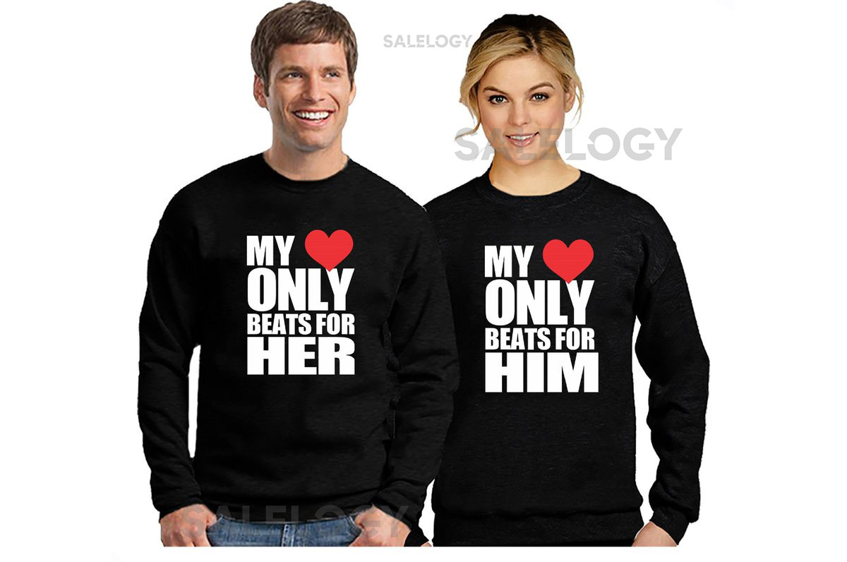 My Heart Only Beat For Him Her Unisex Couple Matching Crewneck Valentines Day Gift Couple Sweatshirts_102