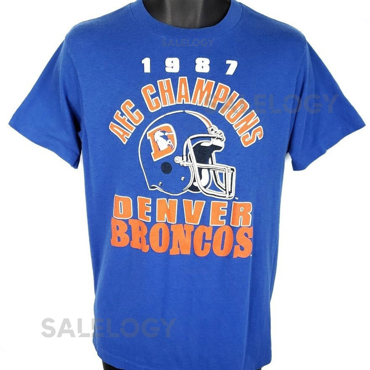 Denver Broncos T Shirt Vintage 80s 1987 Champions NFL Football Super Bowl XXII 5050 Made In USA Mens Size Large_319