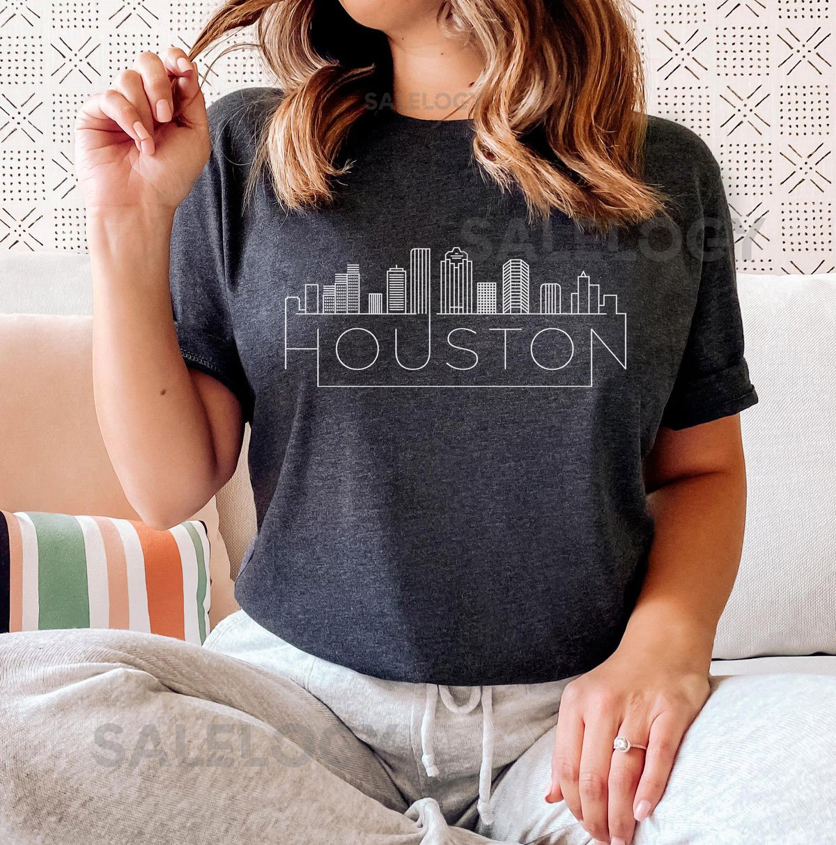 Houston Texas T-Shirt Adult Unisex Skyline Houston T Shirt - Personalization Av_371