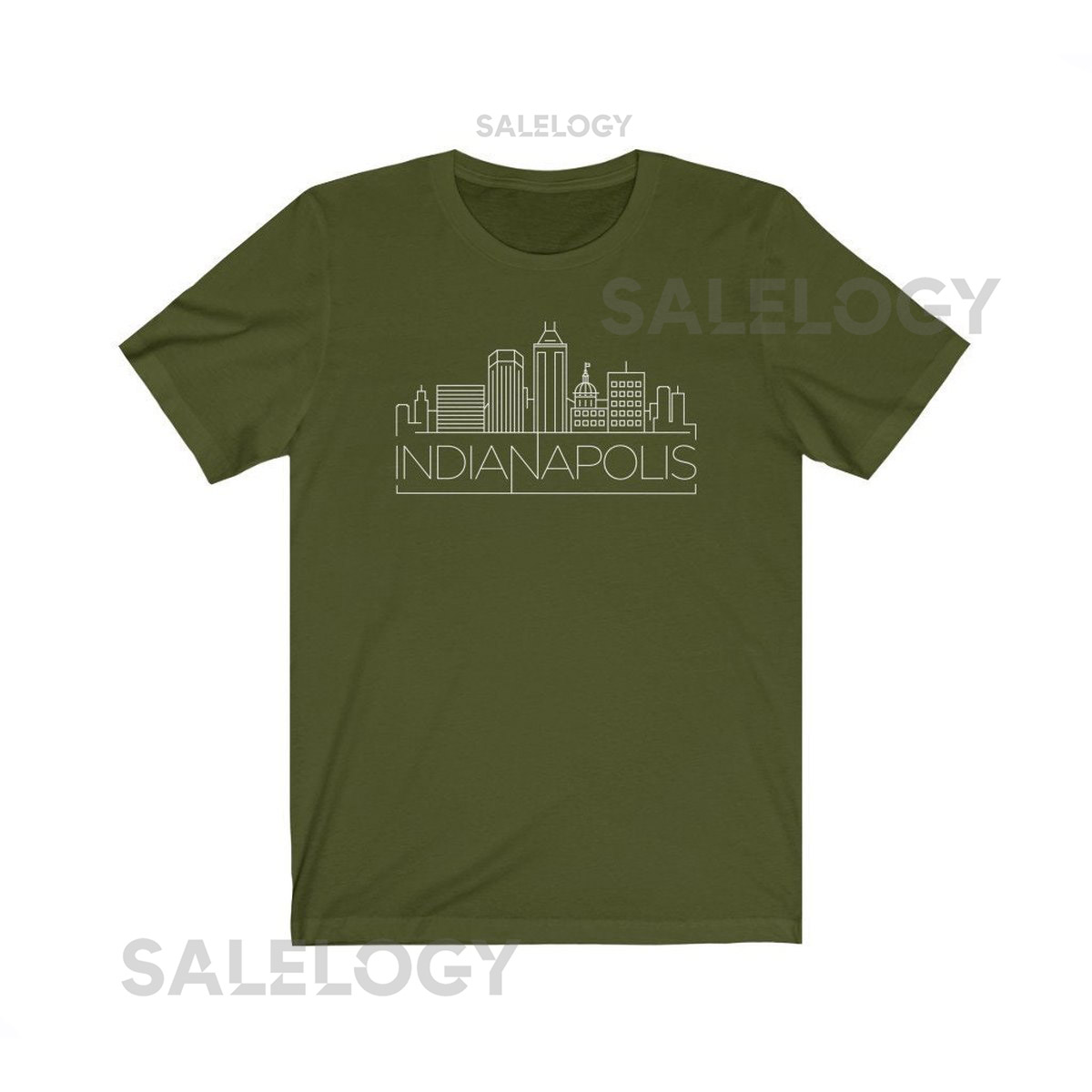 Indianapolis Indiana T-Shirt Adult Unisex Skyline Indianapolis T Shirt - Personalization Av_546