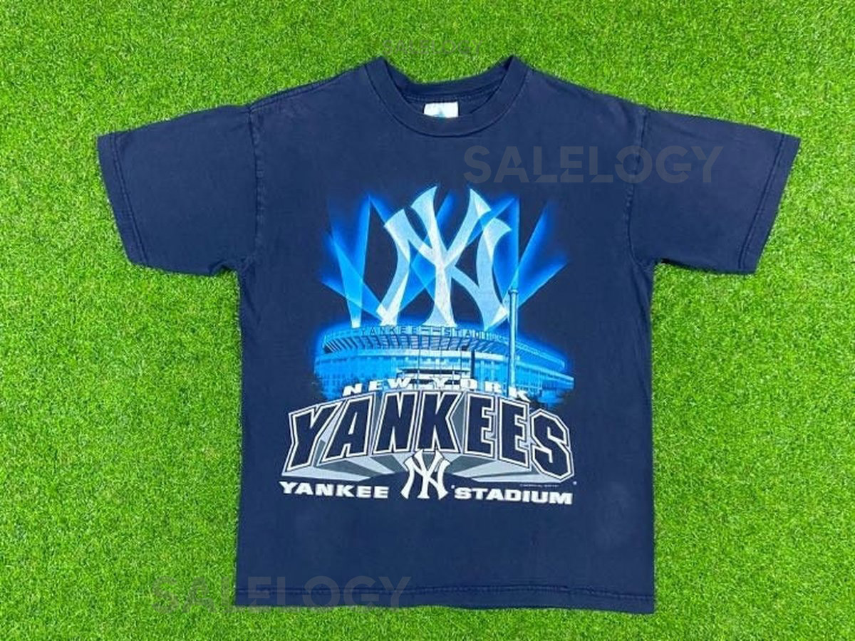 Vintage New York Yankees Stadium T Shirt Tee Tour Champ Medium 90s MLB Baseball Bronx 1990s NY M Derek Jeter_510