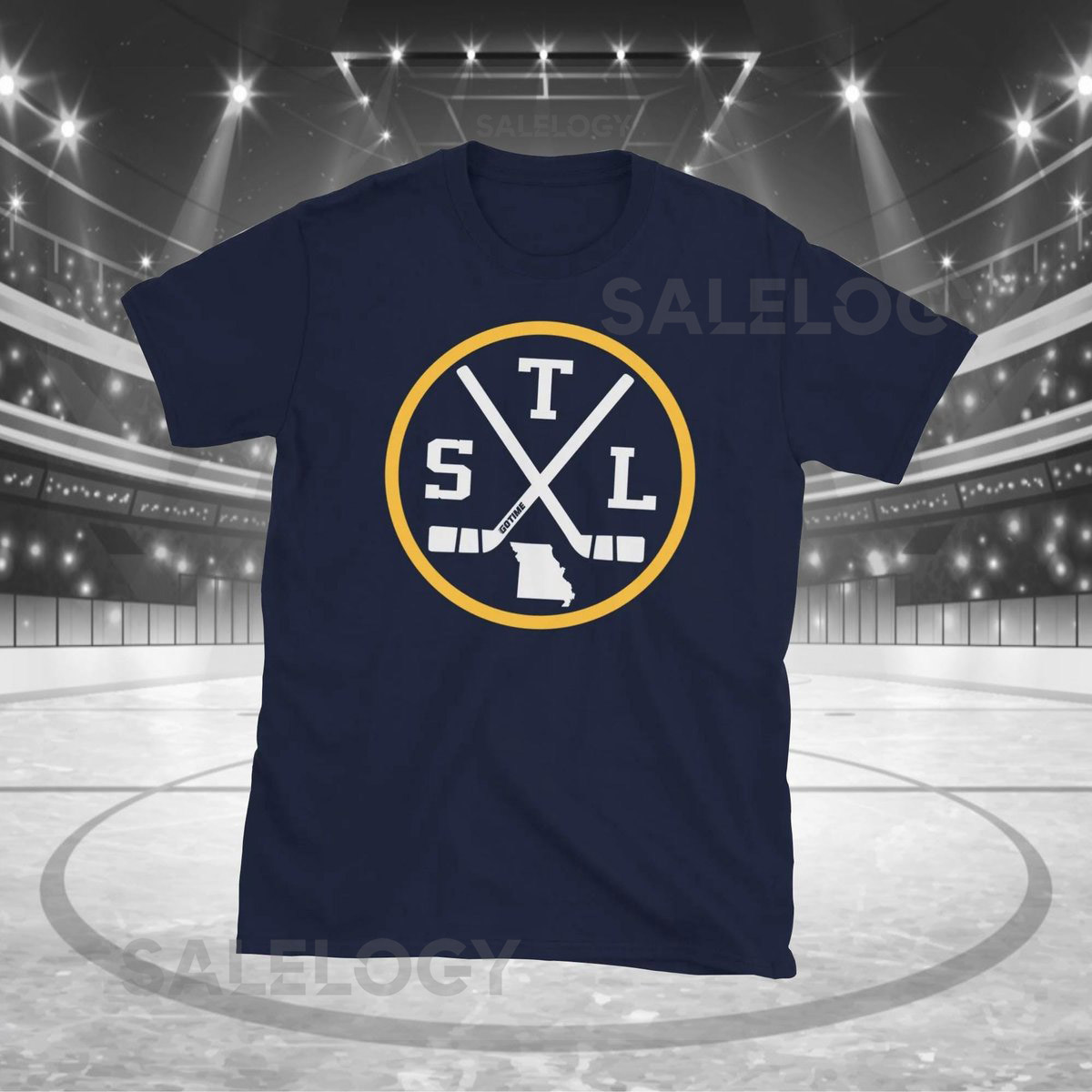 Retro St. Louis Hockey Emblem Vintage STL T Shirt_437