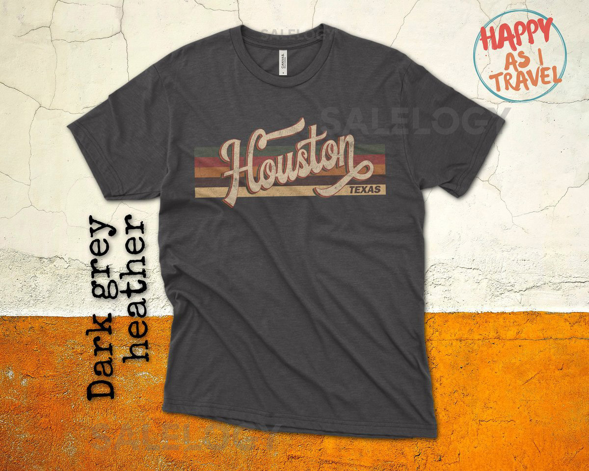 Houston Texas Retro T-Shirt Distressed Souve_363