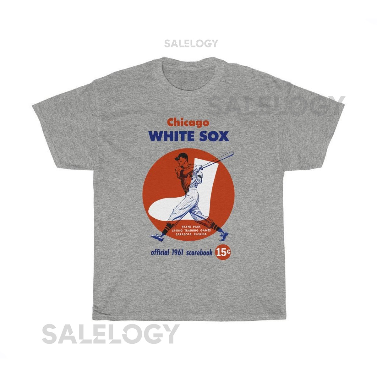 1961 Chicago White Sox Baseball Spring Training Program Cover - Heavy Cotton Tee_3