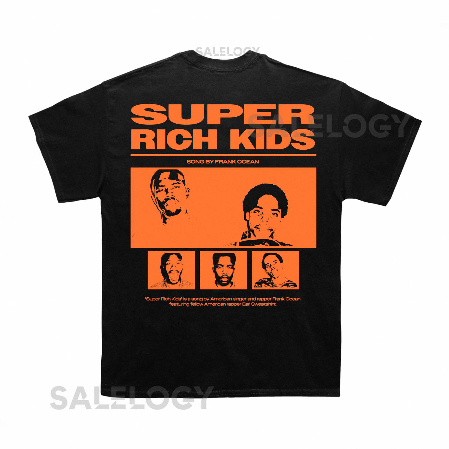 Frank Ocean Super Rich Kids Poster T shirt (With Backprint)