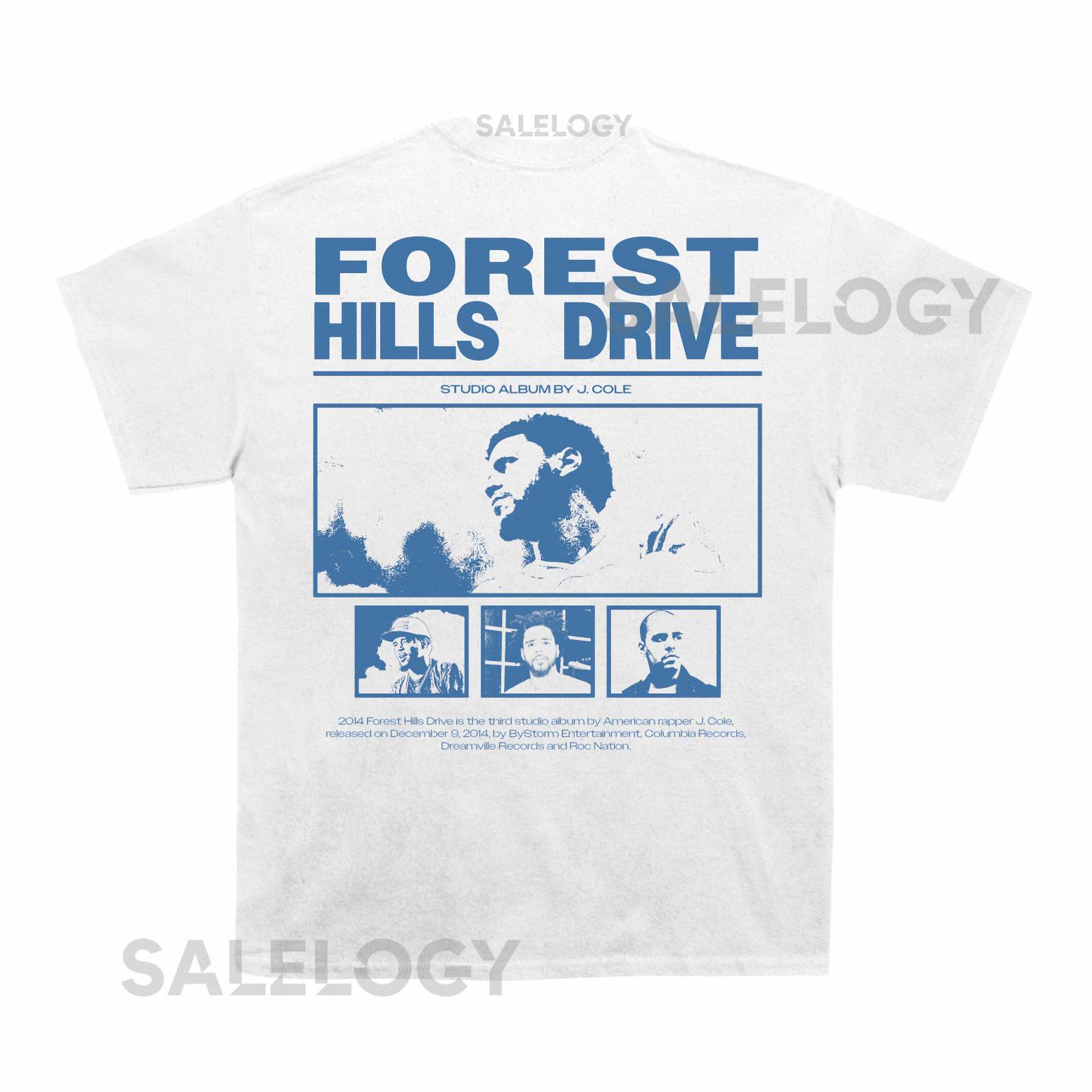 J Cole Forest Hills Drive Poster T shirt (With Backprint)