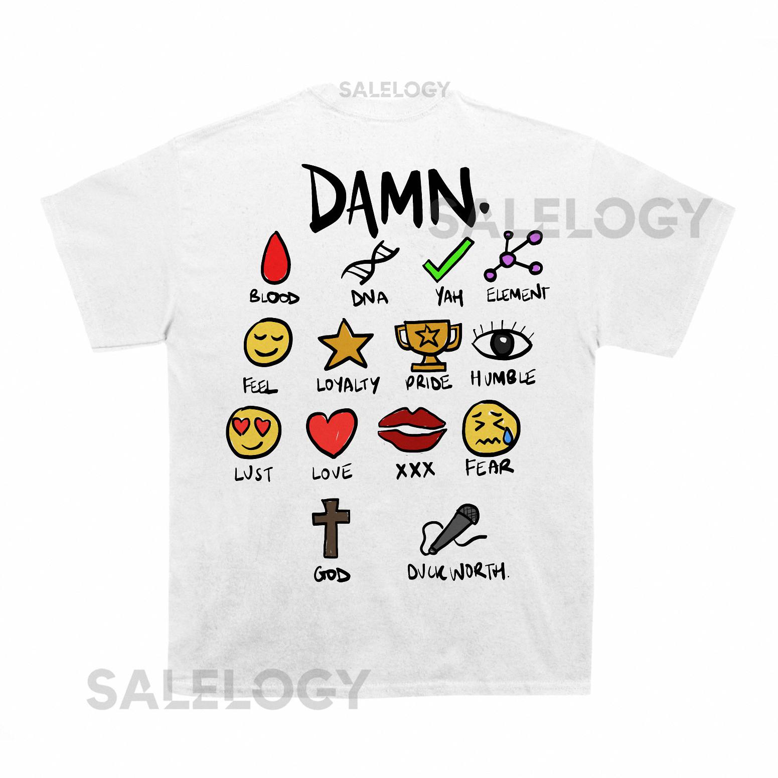 Kendrick Lamar Damn Notebook T shirt (With Backprint)