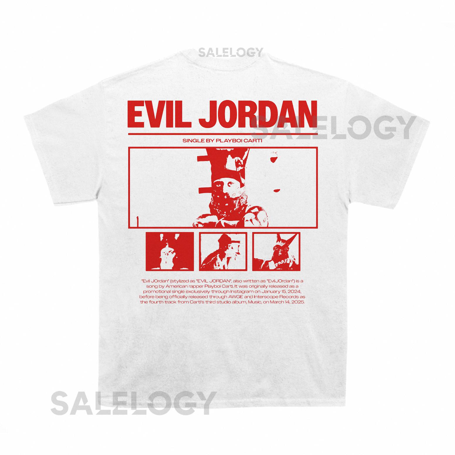 Playboi Carti Evil Jordan Poster T shirt (With Backprint)