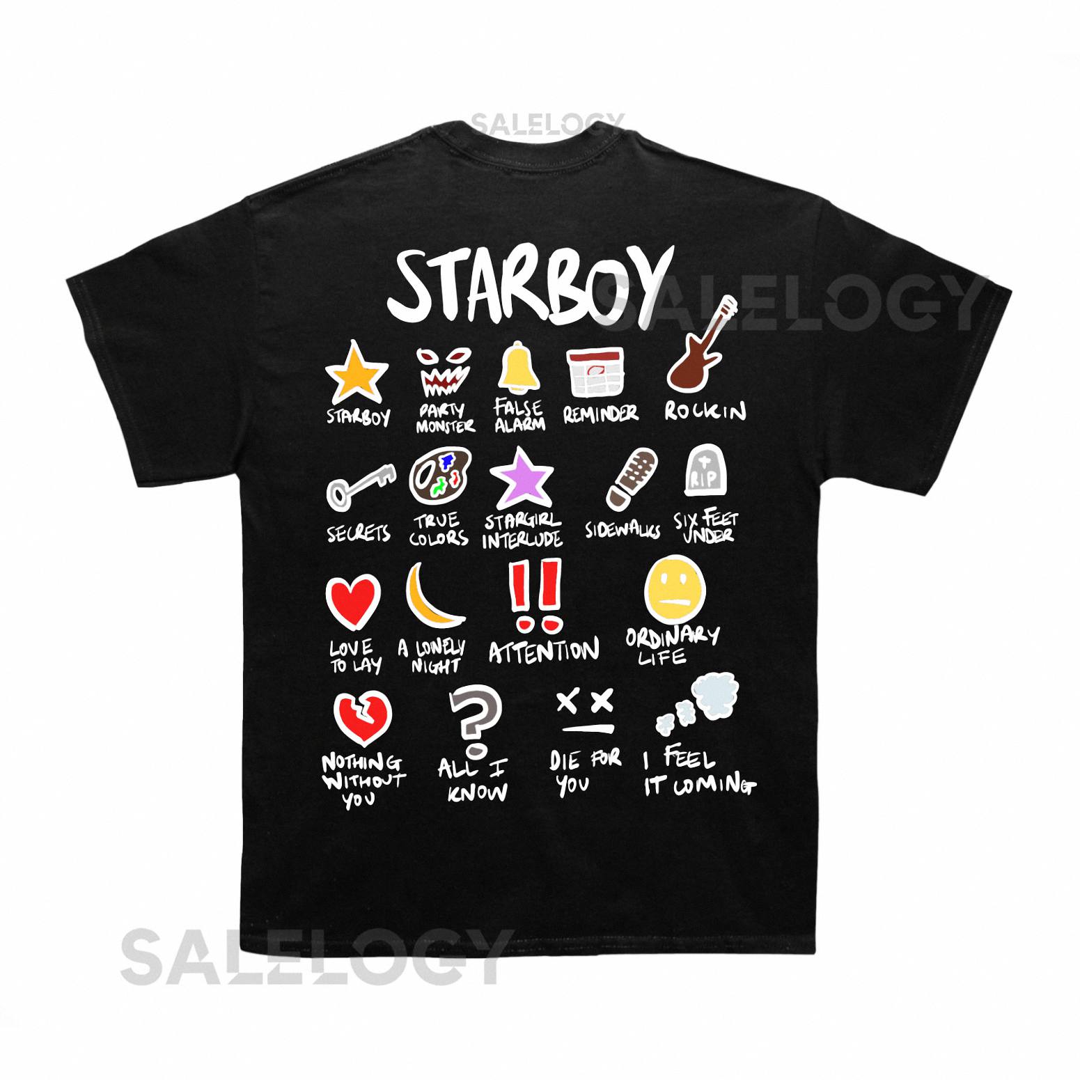 The Weeknd Starboy Notebook T shirt (With Backprint)