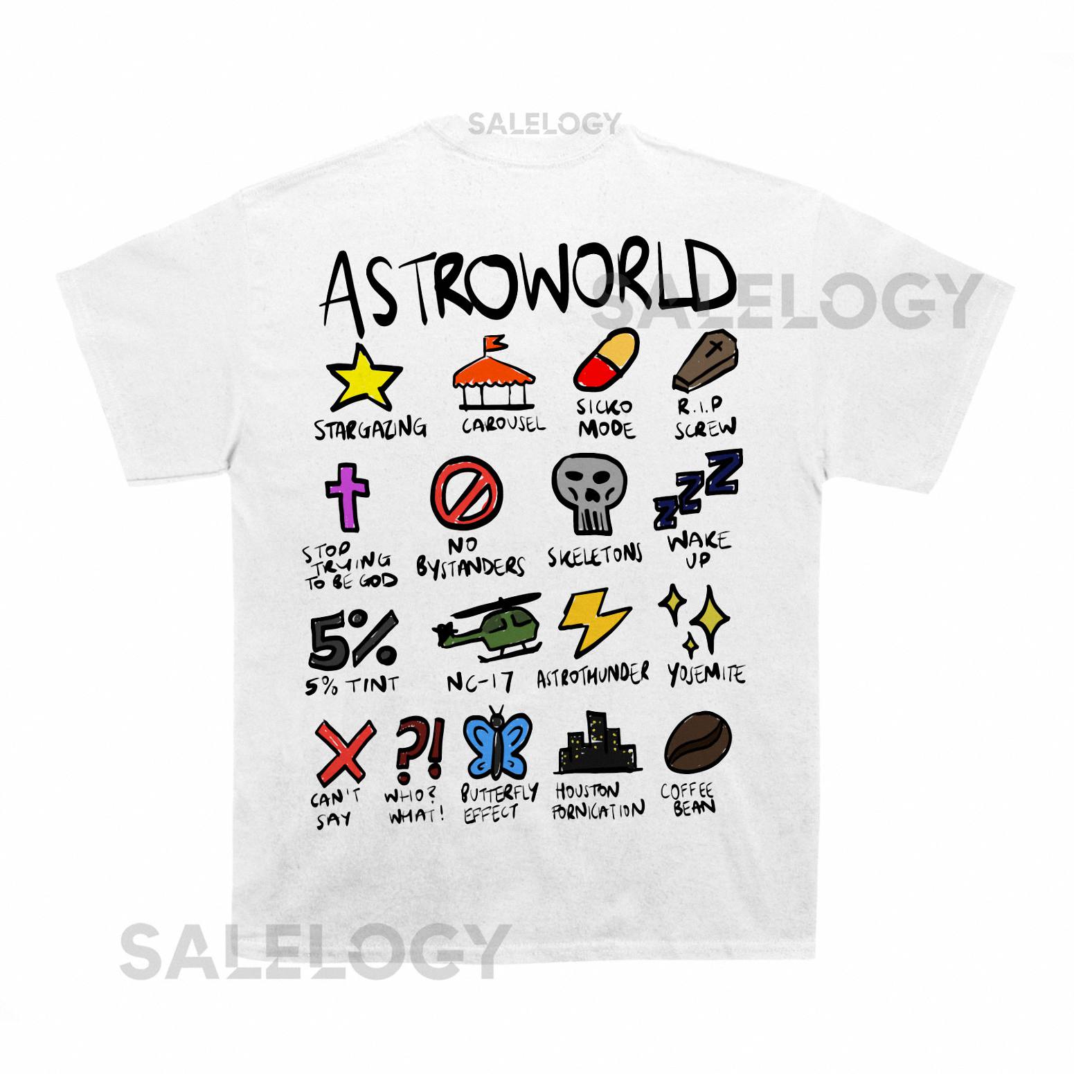 Travis Scott Astroworld Notebook T shirt (With Backprint)