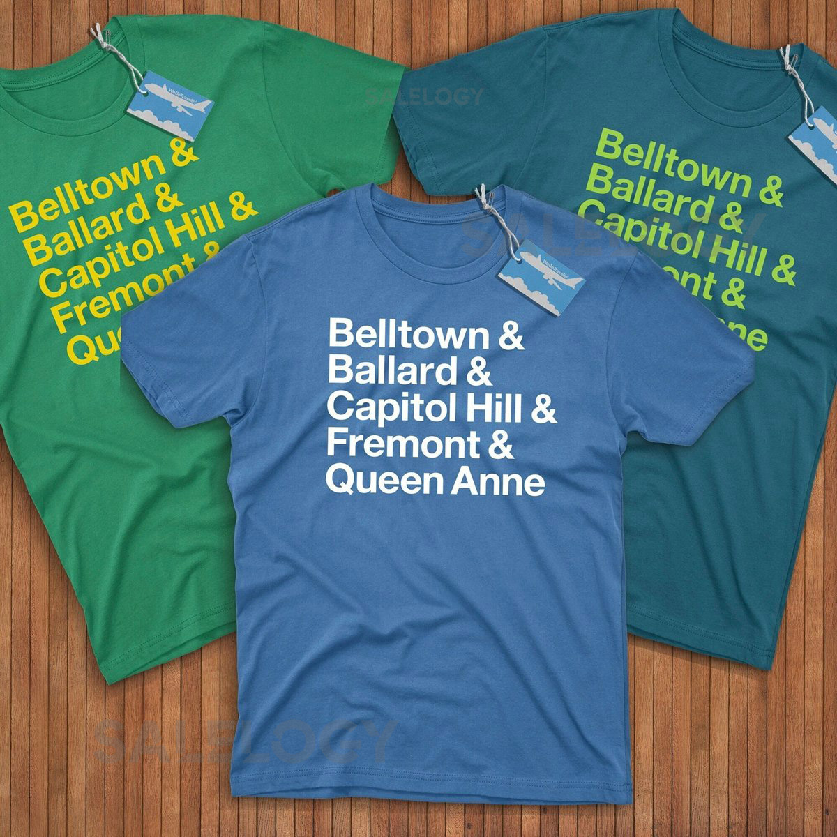 Seattle Neighborhoods Shirt Reppin' Belltown Ballard Capitol Hill Fremont Queen Anne_375