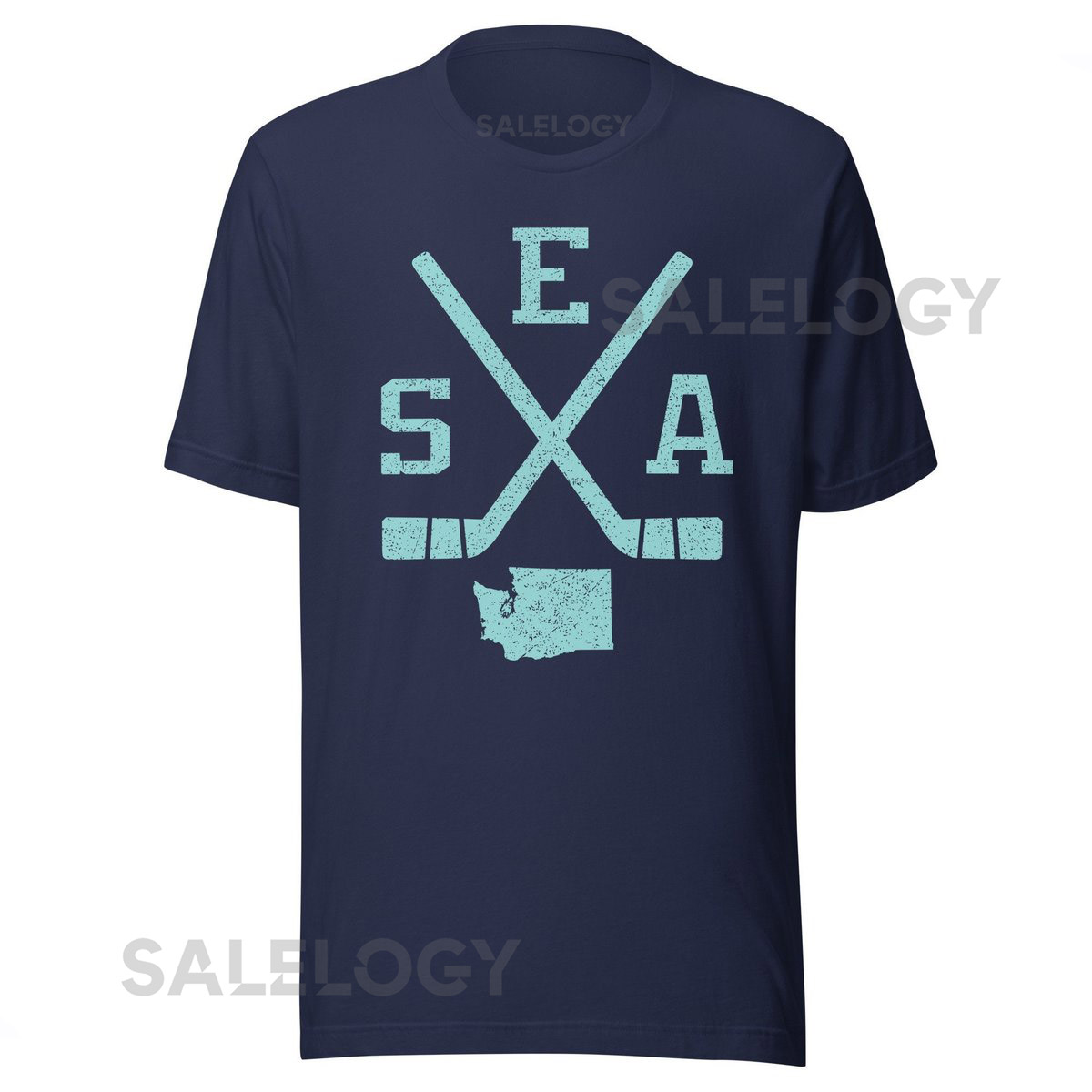 Vintage Seattle Hockey Sticks Retro SEA Premium Unisex T-Shirt_646