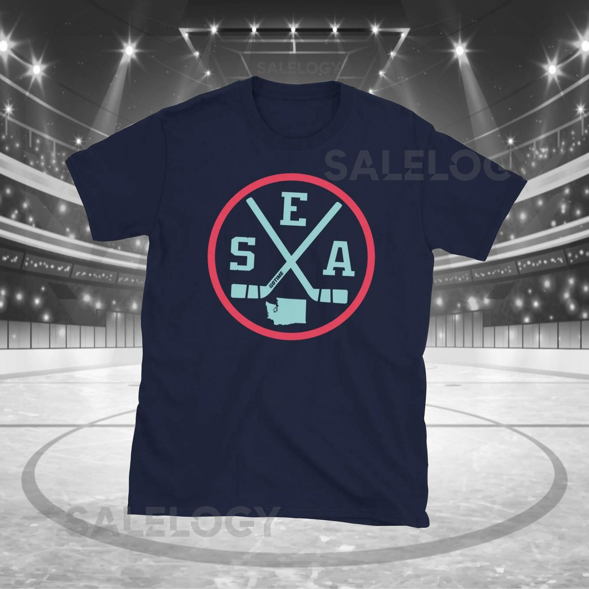 Retro Seattle Hockey Emblem Vintage SEA T-Shirt_232