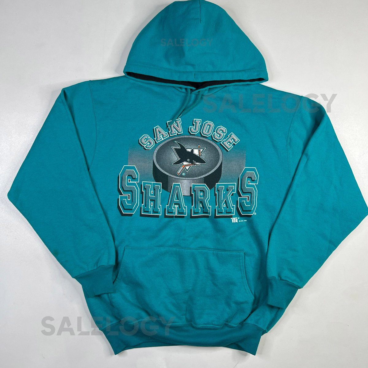 90's San Jose Sharks Hoodie Sz Large_8
