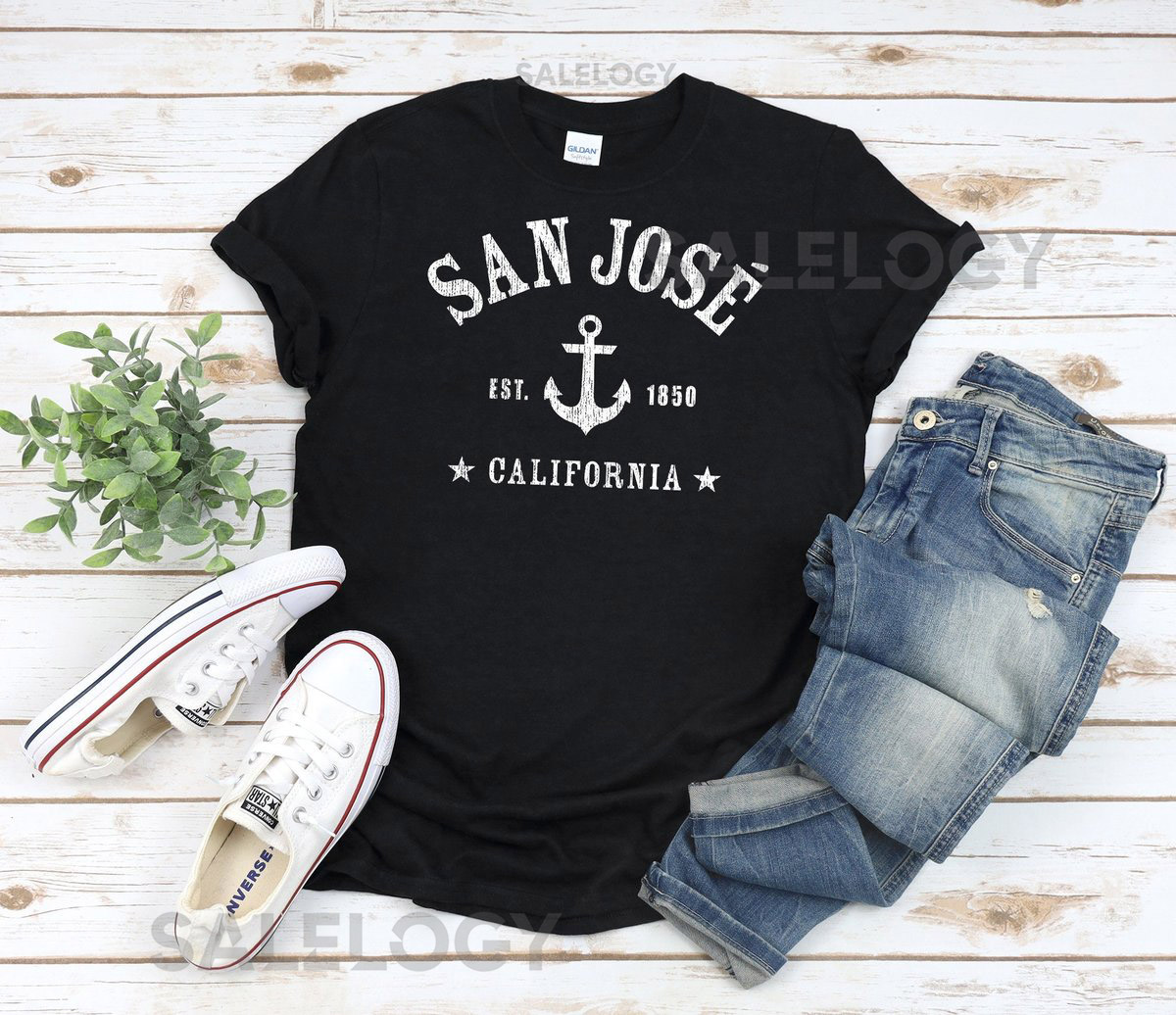 SAN JOSE Shirt Unisex With Distressed Vintage Texture San Jose CA gift San Jose California athletic w anchor graphic established 1850_269