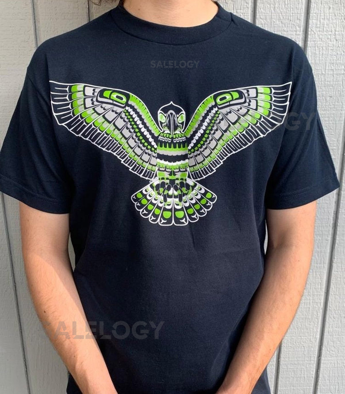 Duwamish PNW Native American Flying Seattle Seahawk T Shirt_75