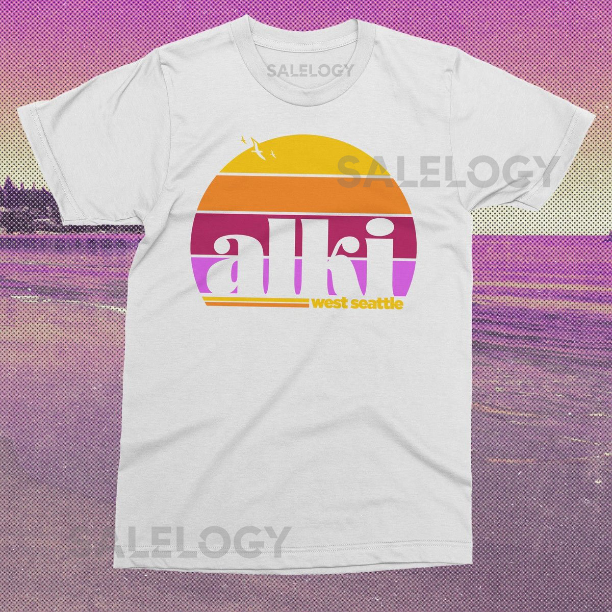 Alki Beach West Seattle Sunset tshirt - Seattle shirt - Seattle WA tee_13