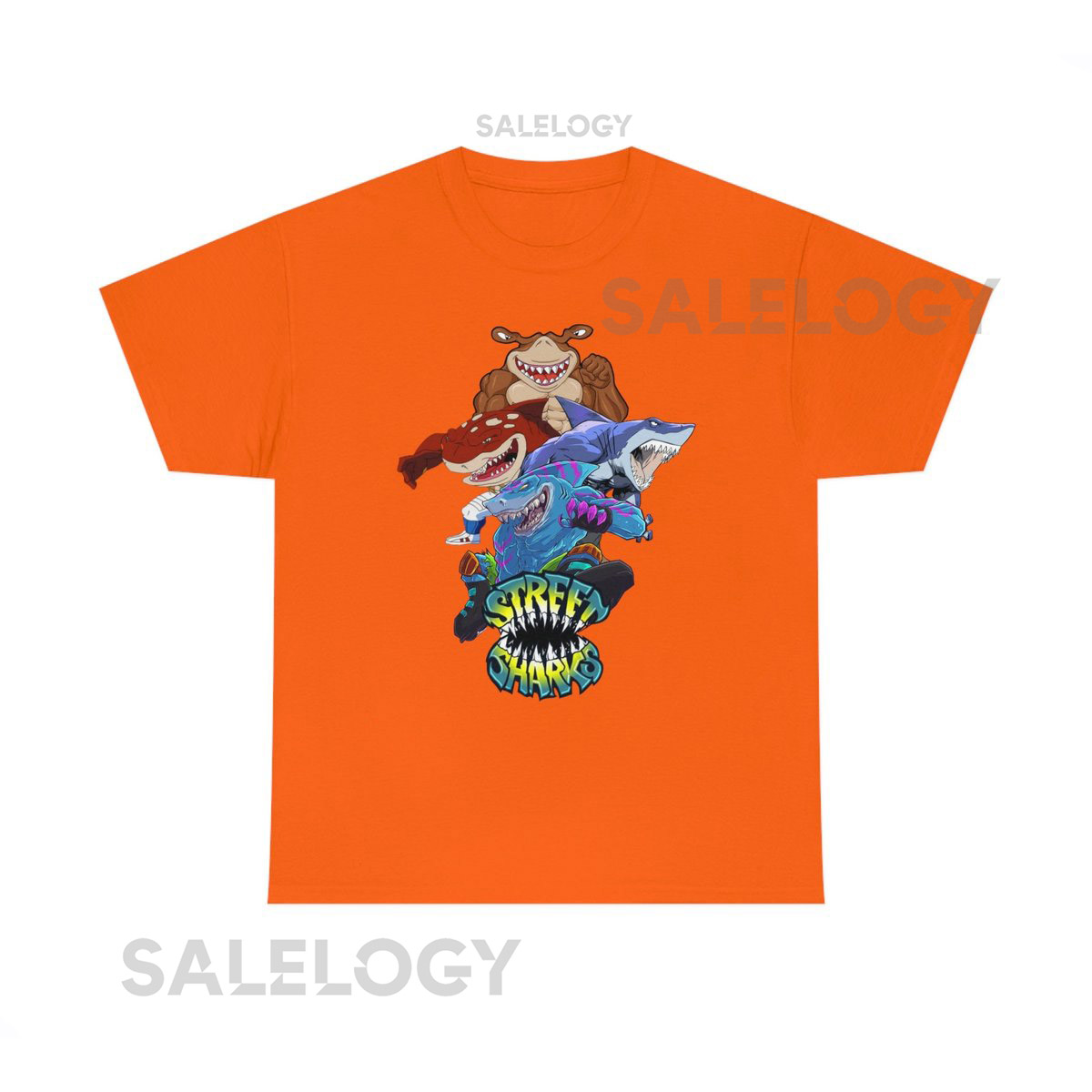 Street Sharks T-Shirt Animated Series Print T-Shirt 90s Cartoon Shirt Cartoon TV Shows Shirt Unisex Heavy Cotton Tee Classic_464